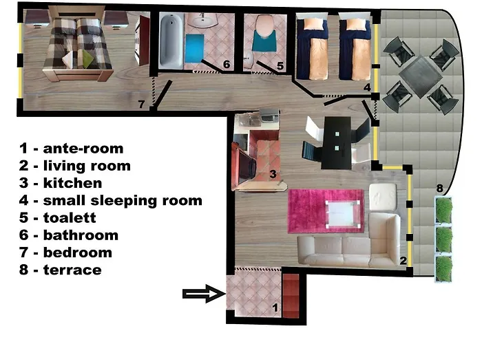 Merry&Car - Huge Balcony + Living Room + 2Br